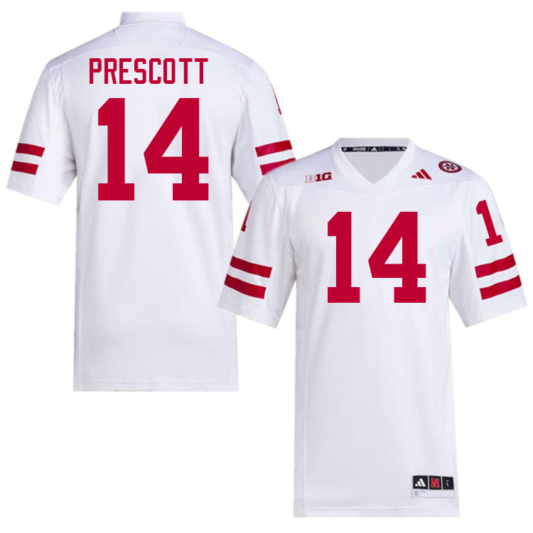 Men #14 Kahmir Prescott Nebraska Cornhuskers College Football Jerseys Stitched Sale-White